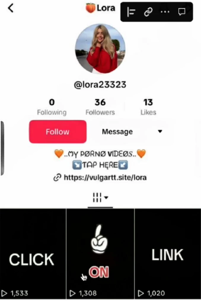 Так выглядит аккаунт в TikTok, с которого можно сливать трафик на рейтинг