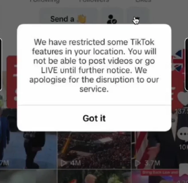 We have restricted some TikTok features in your location. Ошибка, при которой ваш регион спалили