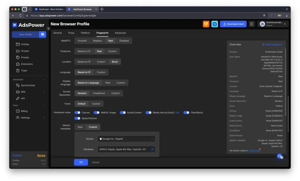 Configurate Fingerprints