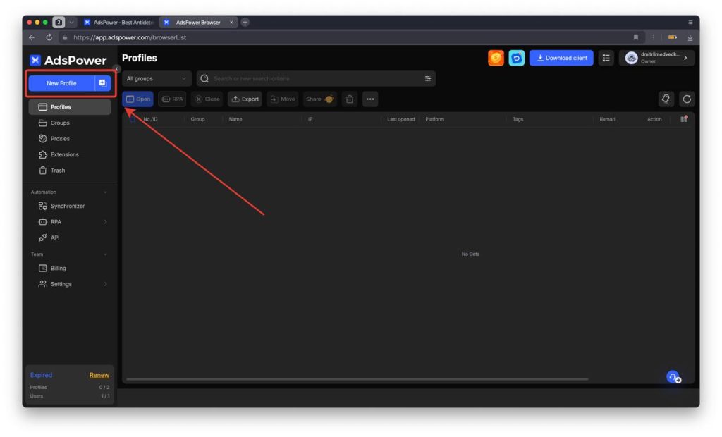 Create Browser Profiles